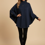 Camisola Tricot Elegante com Botões Decorativos