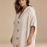 Poncho Tricot com Botões Frontais