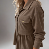 Camisa Texturizada com Bolsos Frontais