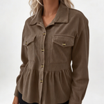 Camisa Texturizada com Bolsos Frontais