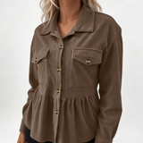 Camisa Texturizada com Bolsos Frontais