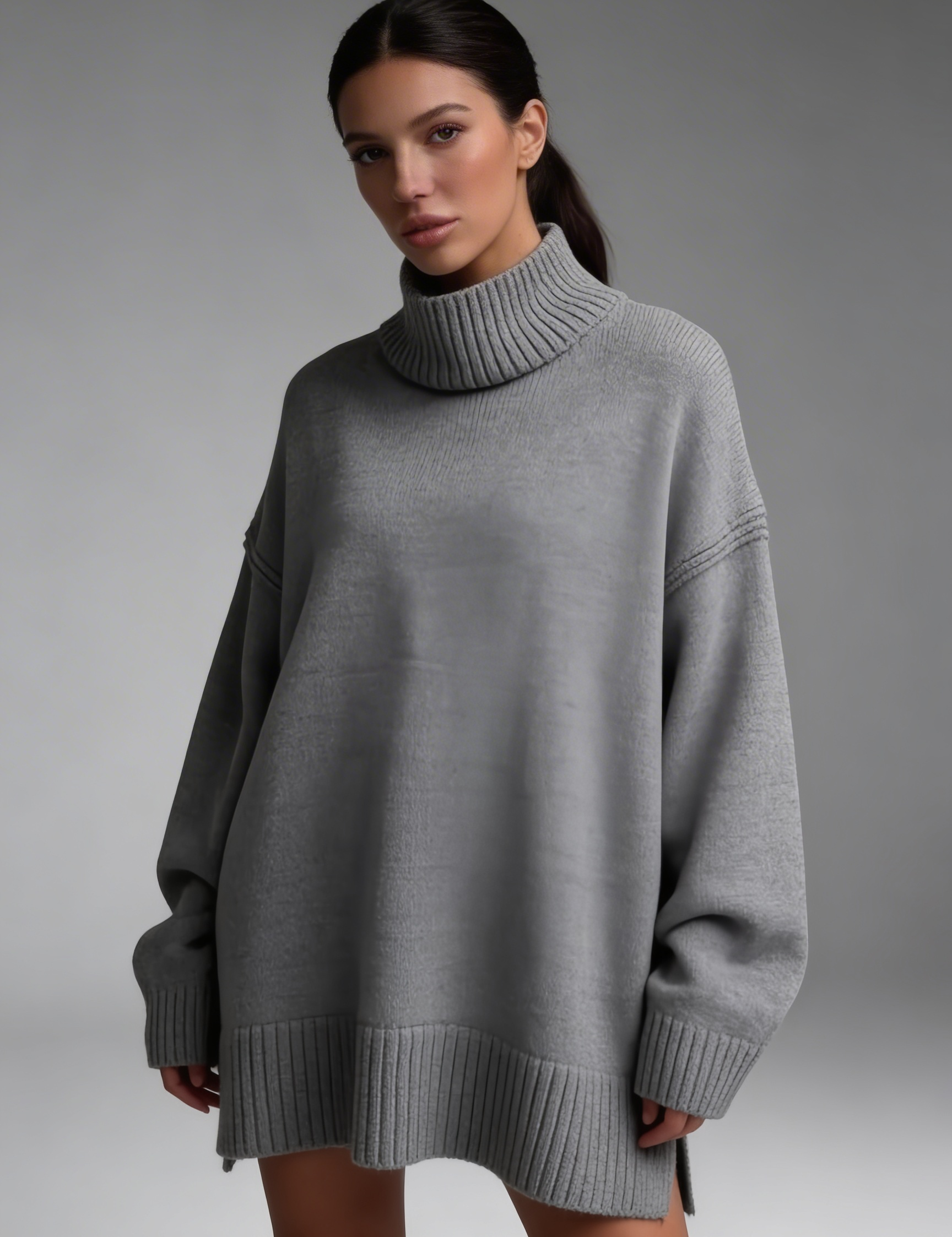 Camisola Oversized Minimal Gola Alta