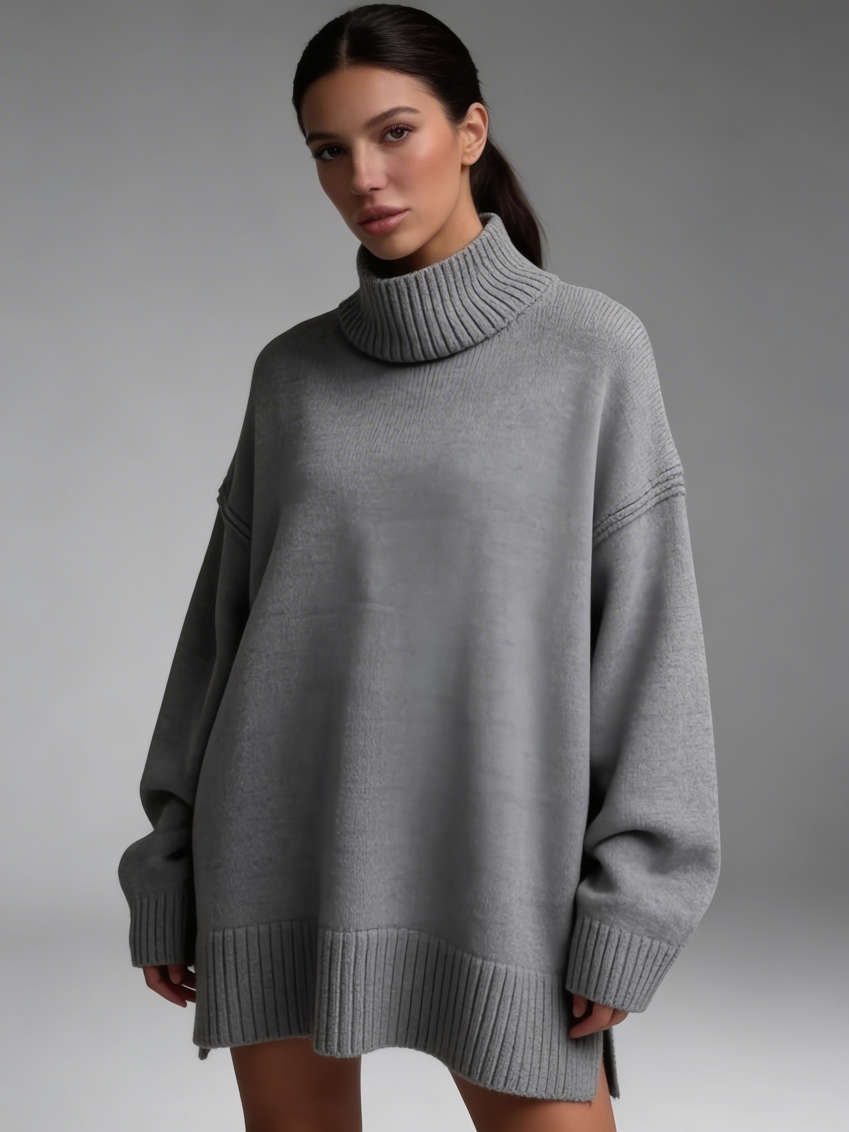 Camisola Oversized Minimal Gola Alta