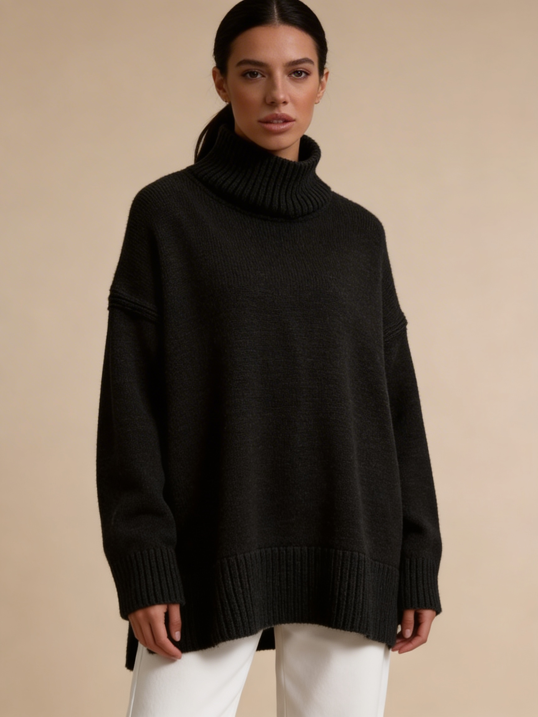 Camisola Oversized Minimal Gola Alta