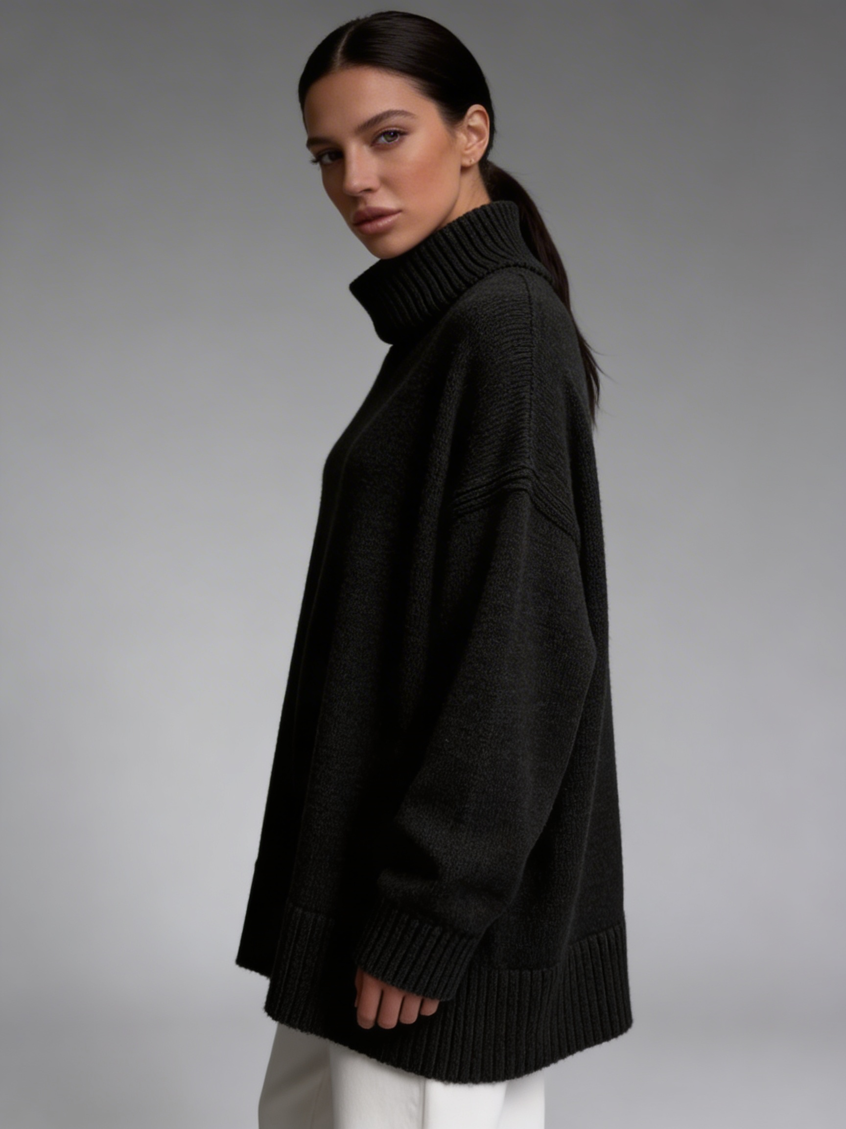 Camisola Oversized Minimal Gola Alta