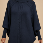 Camisola Tricot Elegante com Botões Decorativos