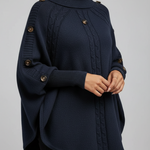 Camisola Tricot Elegante com Botões Decorativos
