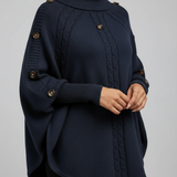 Camisola Tricot Elegante com Botões Decorativos