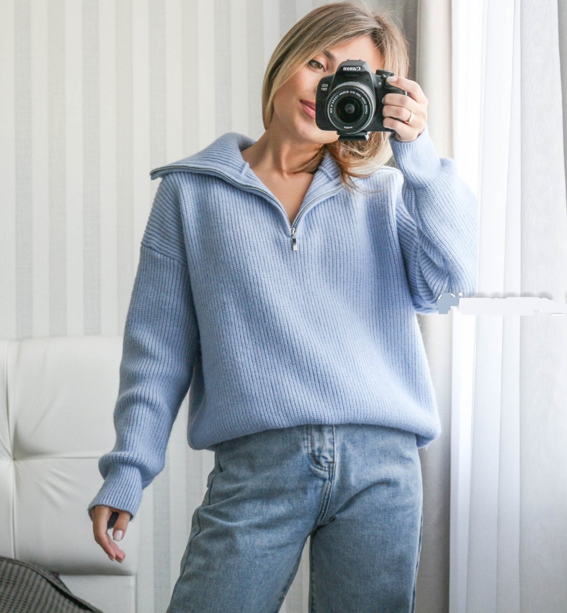 ELODIE™ - Sweater Confortável com Meio Zíper